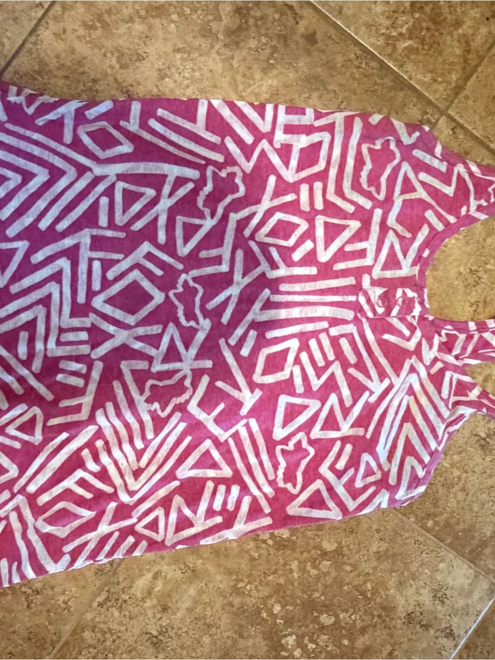 Fox Pink and White Geometric Tank Top